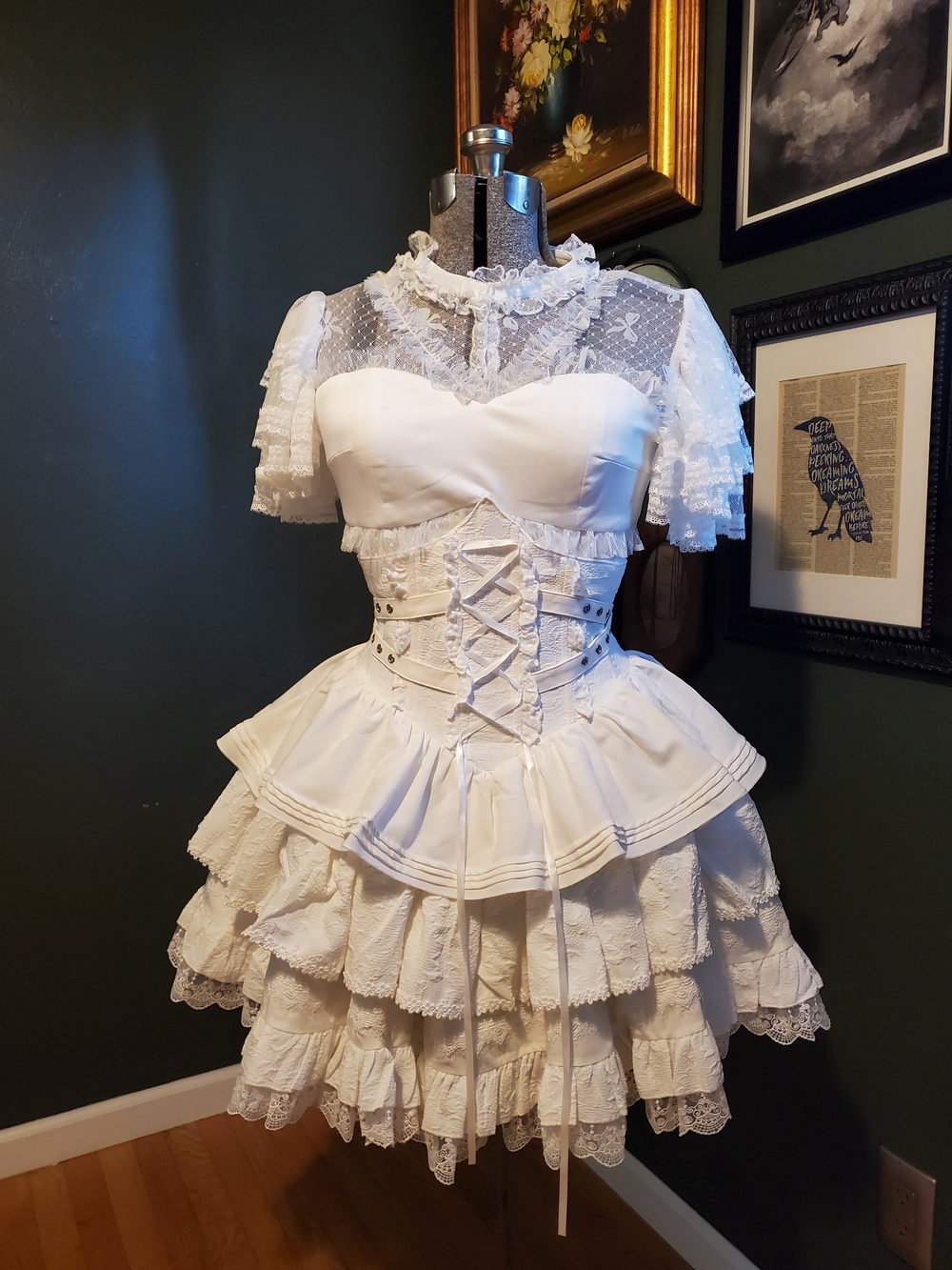White Two Piece Jirai Kei Shiro Lolita Elegant street wear